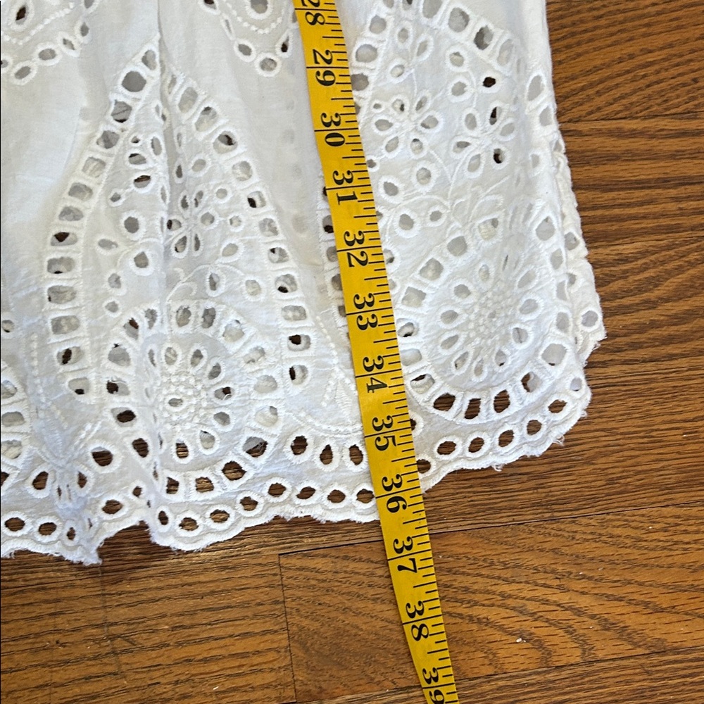 RubyYaya Eyelet Dress Size S White BellSleeve Boho Embroidered - Picture 12 of 16
